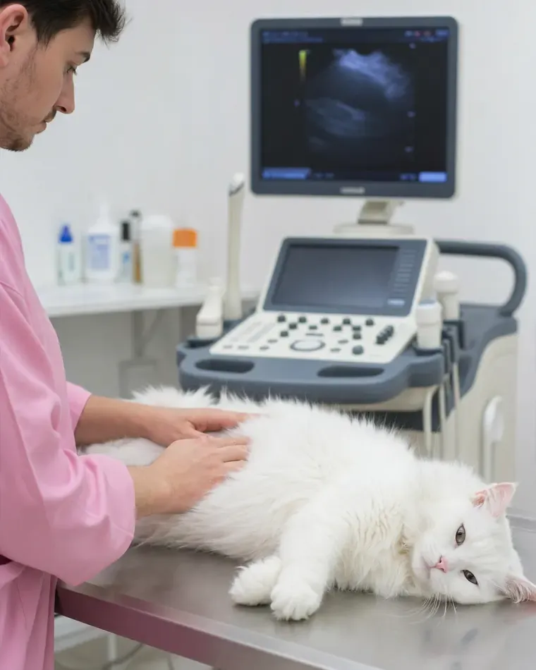 Ultrassonografia em um gato